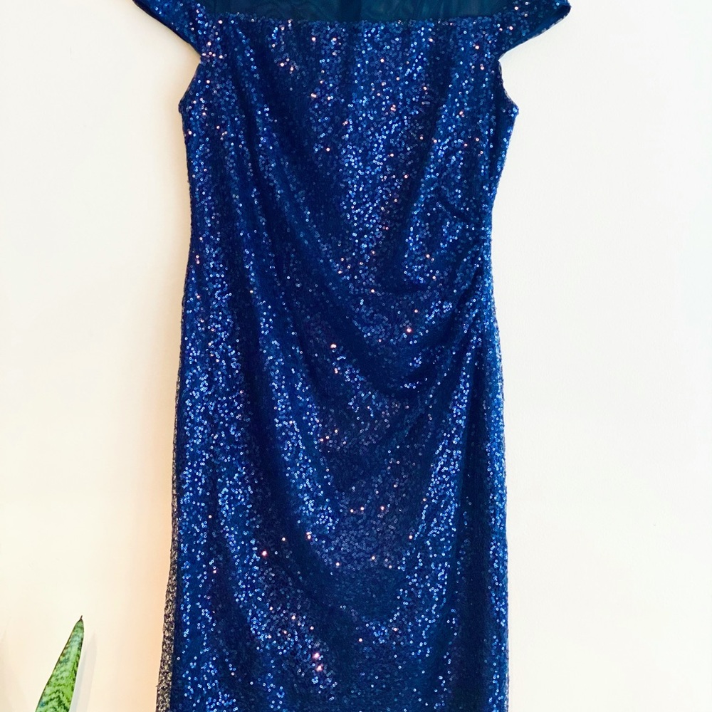 Sparkling blue party cocktail dress